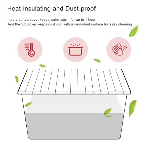 Bathtub Tray, Anti-dust Bathtub Cover, Bath Insulation Cover(59×27×0.24in) | Foldable PVC Shutter Bath Lid Fit Most Tubs, Can Store Wine Glass, Books, Tablets, Cellphones, White - size: 150×70×0.6CM
