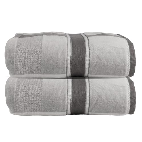 Lavish Home 2-Piece Towel Set - 35x70in Extra Large Bath Towels - 500 GSM 100% Cotton Bathroom Accessories - Absorbent Bath Sheets for Shower, Gym, Spa, and Dorm Room (Gray) - color: Gray