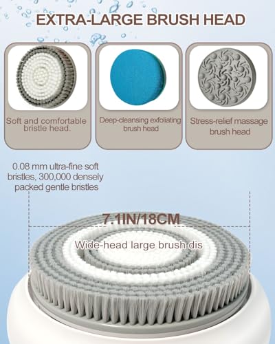 Electric Shower Brush for Body -Wall Mounted Back Scrubber for Shower – Exfoliating Soft Bristles, Hands-Free Wall-Mounted Design, Back Scrubber for Shower, Perfect for Men and Women, Easy to Install - size: 16
