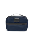 TUMI - Alpha Split Travel Kit - Compact Toiletry Bag for Men & Women - Features Removable Leather Handle & Clear Windows - Navy Blue - color: Navy Blue