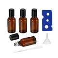 10ML Roller Bottles for Essential Oil, 4 Pack Empty Amber Glass Roller Bottle for Perfume Oil, Roll on Bottles with Stainless Steel Roller Balls, Opener, Funnel and Dropper - size: 10ml_4pcs