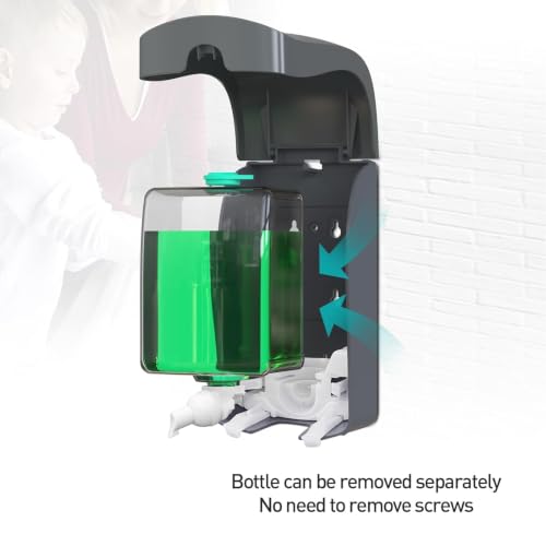Manual Foam Soap Dispenser, 35oz (1000mL) Commercial Refillable Foaming Soap Dispenser-Dark Grey, CHUANGDIAN | ABS, Wall-Mount, Bathroom Commercial Foaming Soap Dispenser - color: Dark Grey
