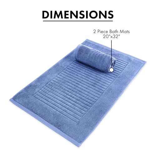 Classic Turkish Towels CTT - 2 Piece Bathroom Rugs Set, 100% Cotton Bath Mats, Comfy & Highly Absorbent Bathroom Floor Mats, Machine Washable | 20"x32" (Royal Blue) - color: Royal Blue