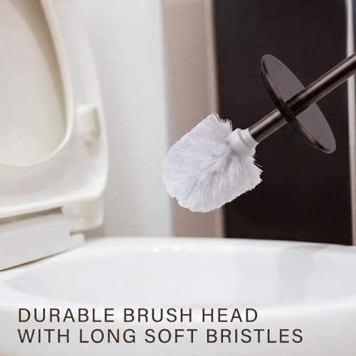 Creative Scents Dublin Brown Toilet Brush Set - Toilet Bowl Cleaner Brush and Holder - Decorative Toilet Bowl Scrubber - Space Saving Designed Toilet Bowl Cleaner - color: Brown