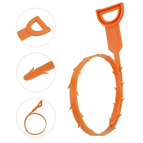 Amazon Basics Flexible Drain Clog Remover Snake Tool for Hair and Debris, Unclog Toilet, Sink, Shower, Bathtub, Sewer, 19.6-Inch, 12 Pack