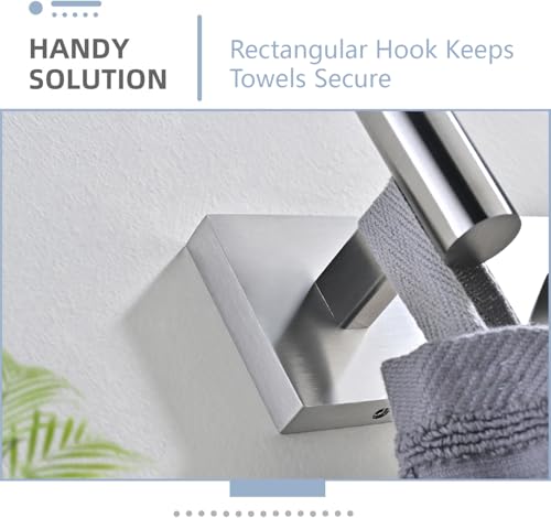 Toilet Paper Holder Wall Mount with 2 Towel Hooks, Brushed Nickel Bathroom Hardware Set, SUS304 Stainless Steel Toilet Paper Roll Holder and Robe Hook Set for Bathroom, RV, Kitchen - color: Brushed Nickel