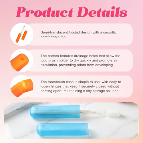 Toothbrush Holder Bulk, 6-Color Plastic Toothbrush Holder, Individually Packaged for Easy Daily Travel, Suitable for Travel, Home, and School (120-PACK)