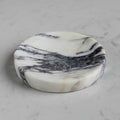Genuine Italian Calacatta Viola Marble Soap Dish, Round Small Jewelry Dish, Sponge Holder for Bathroom, Kitchen, Christmas Marble Gift - color: Calacatta Viola