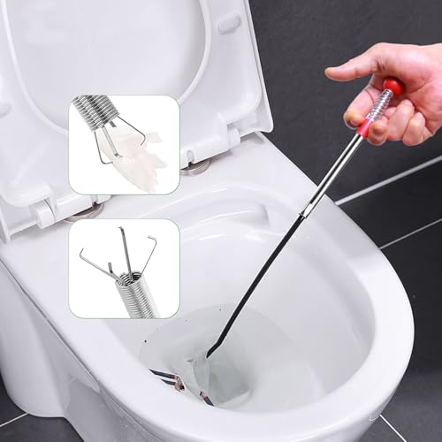 Drain Snake Hair Drain Clog Remover,76 Inch Flexible Grabber Claw Pick Up Reacher Tool- Gutter Cleaning Tools for Home Sink, Bathroom Tub,Drain, Toilet, Tight Spaces - style: Round-76 IN