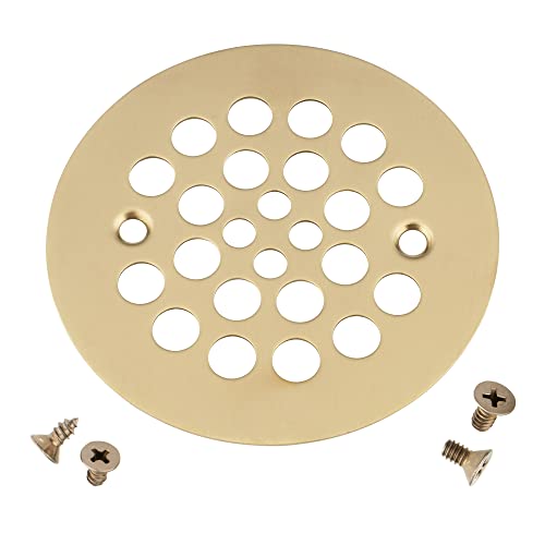 Artiwell 4-1/4“ Shower Strainer Drain Trim Set, Screw-in Shower Strainer Drain Cover, Plastic-Oddities Style Replacement Strainer Grid, Machine & Self-Tapping Screws Included (Champagne Bronze) - color: Champagne Bronze