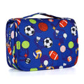 Kids Hanging Toiletry Bag for Boys, Travel Toiletry Bag for Little Young Boys Waterproof Wash Bag Toddler Traveling Toiletries, Soccer Balls Blue - color: Blue-Soccer Balls