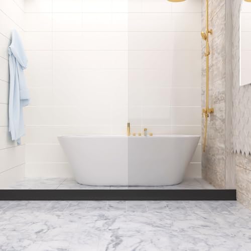 Raycity 3" High Shower Threshold Water Dam 98 IN Collapsible Shower Water Splash Guard for Curbless Shower Threshold Barrier Water Stopper for Wet and Dry Separation Bathroom and Kitchen (Black) - color: Black, style: 98 inch