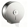 Commercial Jumbo Toilet Paper Dispenser, Brushed Stainless Steel Large Roll Bathroom Tissue Holder Wall Mount, 9” Diameter Lockable Dispenser with Key for Business Restrooms - color: Brushed Silver