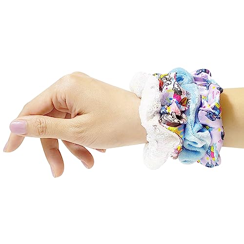 LUV HER Lilo & Stitch Hair Accessory 5 Pcs Set - 1 Regular 9 inch Stitch Hairbrush & 4 Scrunchies - Detangling Brush - Elastic Hair Ties Ropes for Girls, Ages 3+ - color: Stitch 5 Piece Hair Accessories