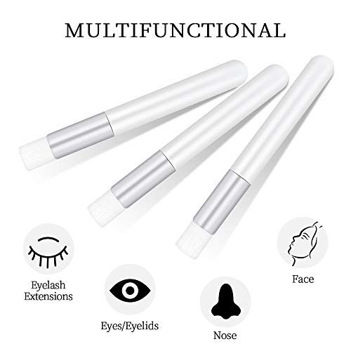 10 Pcs Cute White Lash Cleanser Brushes Lash Shampoo Brushes for Eyelash Extensions Cosmetic Brushes Peel Off Blackhead Brush Remover Tool Nose Cleaning Washing Brush - color: WHITE
