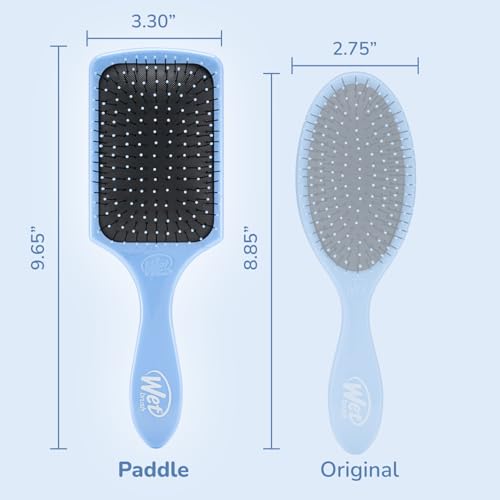 Wet Brush Paddle Detangler Hair Brush, Sky, Ultra-Soft IntelliFlex Bristles with AquaVent Design, Great For Treatment & Mask Application, Women, Men, Wet, Dry and Damaged Hair - color: Sky, size: 1 Count (Pack of 1)