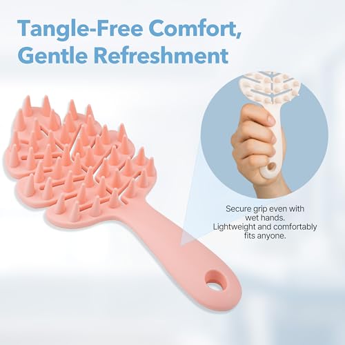 Sylune Scalp Massager Brush 2-Pack – Leaf-Grip Shampoo Scrubber for Deep Clean & Hair Care, Gentle for All Hair Types