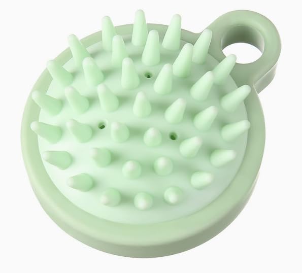 ASEANAO See You Always Hair Scalp Massager Shampoo Brush, Scalp Care Hair Wash Brush Silicone (Green)