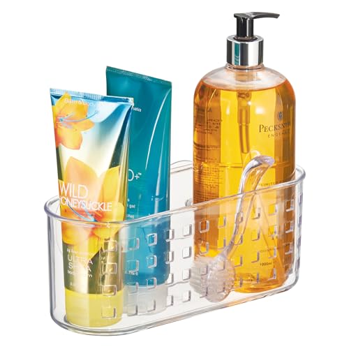 iDesign Hanging Suction Shower Caddy Basket, Clear | Bathroom Storage, Made in USA