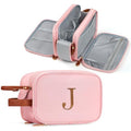 YOOLIFE Travel Toiletry Bag Makeup Bag - Travel Toiletry Bags for Women, Portable Toiletries Bags, Personalized Birthday Gifts for Women Her Friend Letter J Pink - color: Pink, style: J