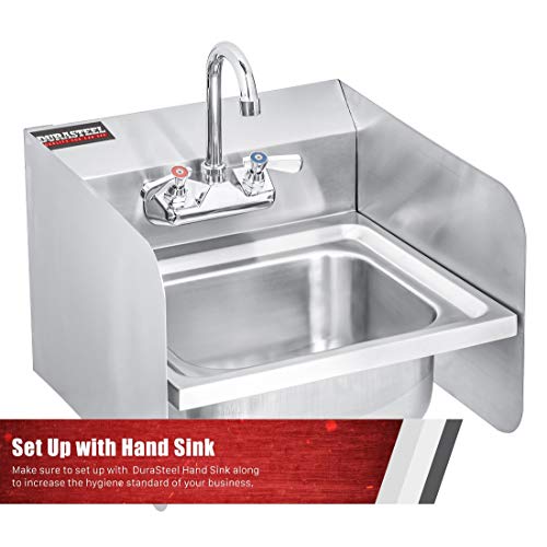 DuraSteel Stainless Steel Sink Splash Guard - 26" x 12" Wall Mount Commercial Kitchen Shield - Kitchen Safety & Hygiene Cooking Splatter Screen - Ideal for Hand Sinks, Prep Sink, Utility Sink - size: 26 x 12 inch Wall Mount