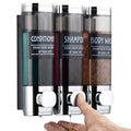 Shampoo and Conditioner Dispenser,GlintGath Shower Dispenser 3 Chamber No Drill Shampoo Dispenser for Shower Wall Mounted Shower Soap Dispenser for Bathroom Hotel,3 * 300ML,Chrome - color: Chrome 3 Chamber
