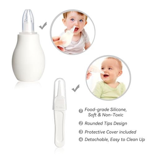 Baby Grooming Kit, Infant Safety Care Set with Hair Brush Comb Nail Clipper Nasal Aspirator,Baby Essentials Kit for Newborn Girls Boys (Grey White) - style: Grey White Grooming Kit