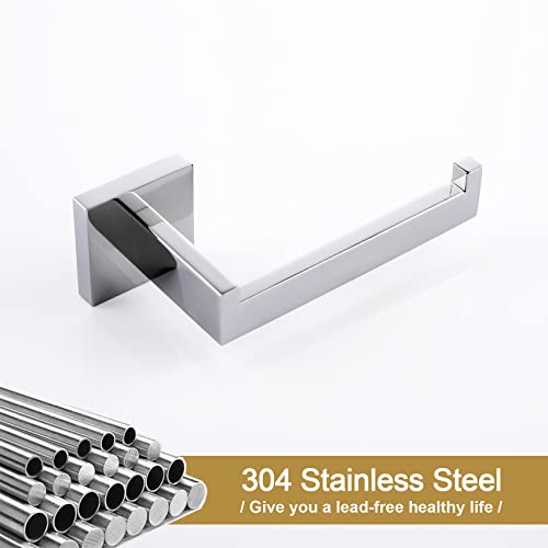 KOKOSIRI Toilet Paper Holder Chrome Toilet Roll Holder for Bathroom Kitchen Washroom T-304 Stainless Steel Wall Mounted, Polished Finish, B2003CH - color: Polished Chrome, size: Without Shelf(1 Pack)