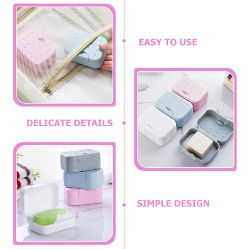 TOYANDONA 4pcs Travel Soap Box Set with Leakproof Lid Portable Plastic Bar Soap Holder Waterproof Washing Case for Bathroom and Outdoor Use