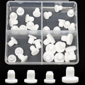 EASYEAH 4 Sizes 6.3/6.5/6.8/7 mm Silicone Plugs 1/4 in T-Shaped Soft Flexible Rubber Stopper Waterproof Seal Button Plug for 6.3-7 mm/0.25-0.28 in Hole, White, 32 Pcs - size: 6.3-7mm(0.25-0.28")