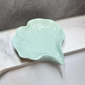 Soap Dish Soap Holder Self-Draining Soap Dish, Resin Bar Soap Holder, Ginkgo Leaf Shape Soap Tray Soap Saver for Bathroom,Kitchen,Sink,Bathtub, Easy Cleaning and Keep Dry - color: Ginkgo Leaf