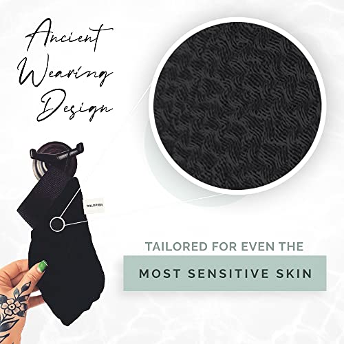 Wildpier Beauty Luxe Deep Exfoliating Glove - Biodegradable Viscose, Body Exfoliator Improves Skin Texture, Exfoliating Face Scrub Reduces Acne, Dead Skin Remover for Body, Body Scrubber Exfoliator - style: Black