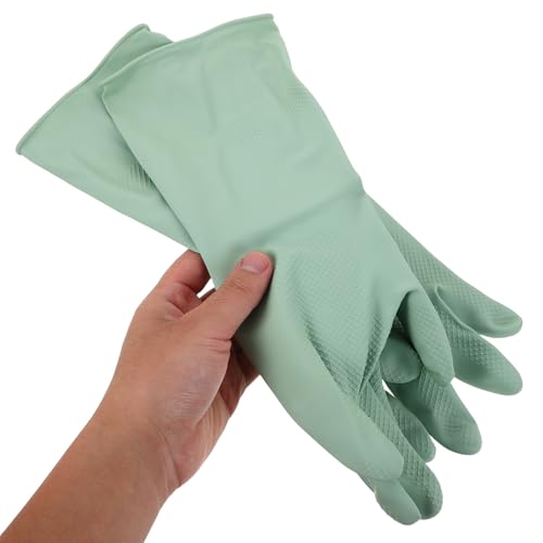 Reusable Latex Cleaning Gloves for Dishwashing 4-pair Set Waterproof Non-slip Kitchen Gloves for Household, Bathroom, Laundry Cleaning with Sturdy Wear-resistant Material, Size M