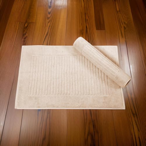 Classic Turkish Towels CTT - 2 Piece Bathroom Rugs Set, 100% Cotton Bath Mats, Comfy & Highly Absorbent Bathroom Floor Mats, Machine Washable | 20"x32" (Color) - color: Almond Beige