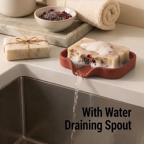 Zulay Kitchen Small Silicone Sponge Holder (4.9x3.3”) – Space-Saving Sink Organizer Tray for Sponge, Soap, Brush & More – Compact Non-Slip Dish for Kitchen & Bathroom (Canyon Rose) - color: Canyon Rose (Small), size: Small (4.9x3.3)