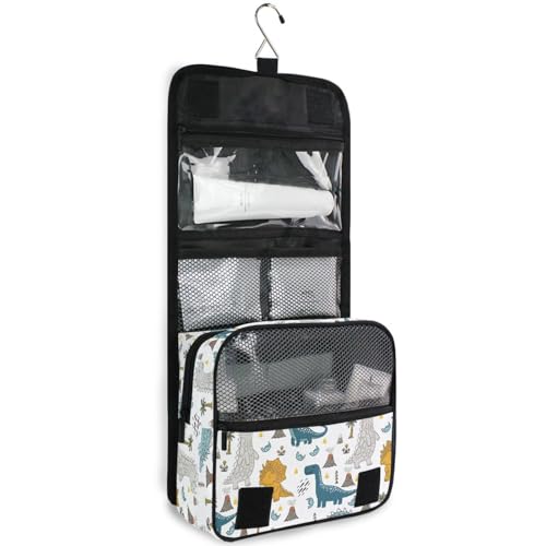 senya Hanging Travel Toiletry Bag Kit Makeup Case Cosmetics Organizer for Men Women - color: Kids Cartoon Dinosaurs