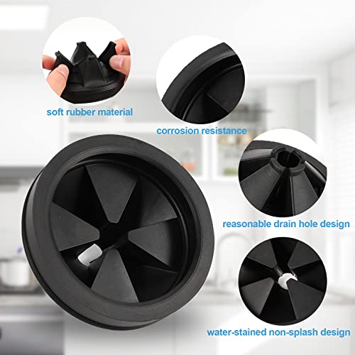 RQYEKDO 3 1/8" Rubber Disposal Splash Guard Fits Waste King,Whirlaway,Sinkmaster,GE | Rubber baffle stops splashes & noise; fits 3 1/8" disposals, easy install & clean, replacement sink drain stopper - color: b_3 -1/8 " (1+1）