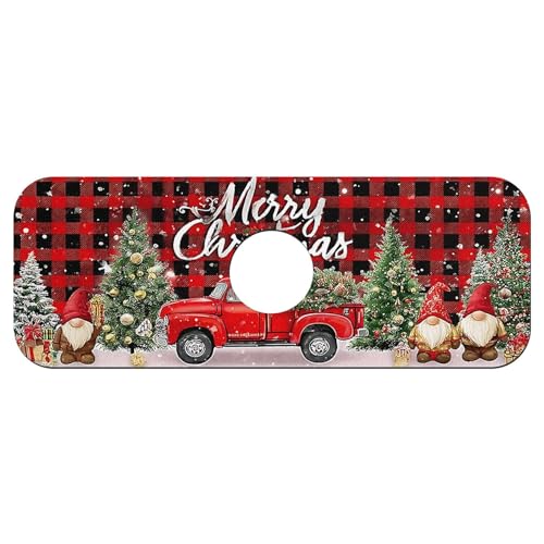 Faucet Fast Absorbent Pad - Christmas Truck Gnome Christmas Tree , Suitable For Kitchen, Bathroom, Island And Other Scenes - color: Christmas Truck gnome Christmas Tree