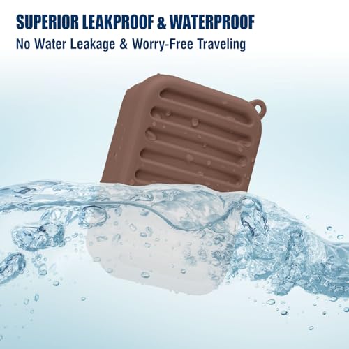 Superior Leak-Proof Silicone Travel Soap Case with Drainage Lid/Layer, Compact Bar Soap Container, Durable Soap Holder for Camping, Gym, and Travel Size Toiletries (Mocha-Mousse) - color: Mocha-mousse