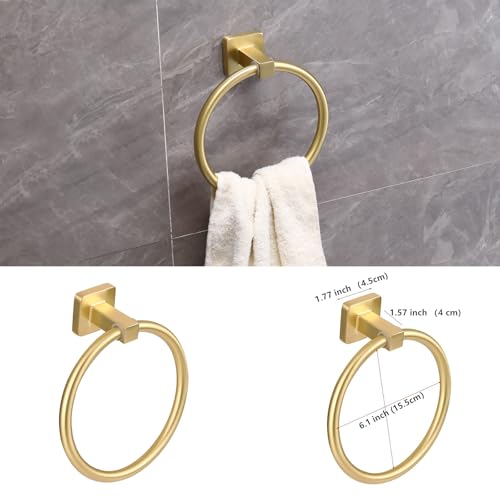 5 Pieces Brushed Gold Bathroom Hardware Accessories Set,Stainless Steel 23.6" Hand Towel Bar Set Gold, Toilet Paper Holder, Towel Holder Set,Towel Rack Set for Bathroom - color: Brushed Gold
