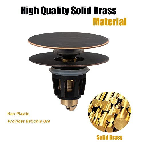 Artiwell Universal Bathroom Sink Drain Stopper, Fits Most Pop-Up Drains for Vessel Sink Lavatory Vanity, Sink Drain Strainer with Detachable Hair Catcher, Tested by Plumber in US (Oil Rubbed Bronze) - color: Oil Rubbed Bronze