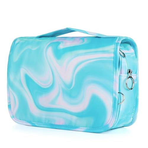 Teal Hanging Toiletry Bag for Girls, Travel Toiletry Bag for Teen Girls Cosmetic Makeup Waterproof Wash Bag Traveling Toiletries, Green - color: Teal-Green