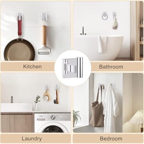 5-Piece Polish Chrome Bathroom Hardware Set, SUS304 Stainless Steel Bathroom Accessories Set 23.6 inches Towel Bar, Toilet Paper Holder with Shelf, Towel Ring and Two Towel Hooks Wall-Mounted - color: Polished Chrome, size: 5 Pieces - With Shelf