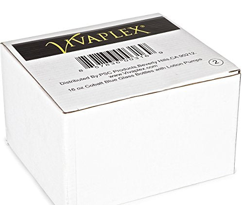 Vivaplex 16 oz Cobalt Blue Glass Bottles with Black Lotion Pumps -2pk
