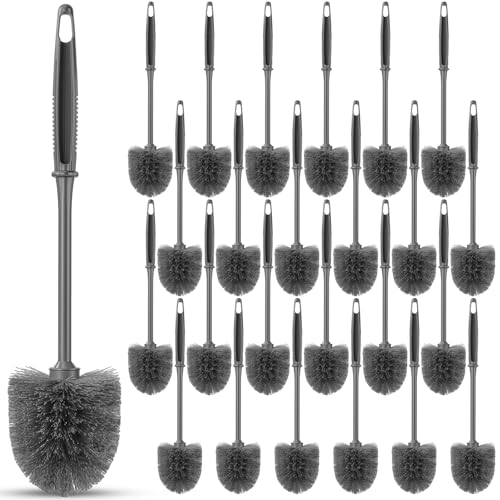 Reallnaive 24 Pack Toilet Brush Bulk, Commercial Heavy Duty Professional Toilet Bowl Cleaning Brush for Bathroom, Restroom Maintenance Cleaning Supplies (14 Inch,Grey) - color: Gray, size: 14 Inch