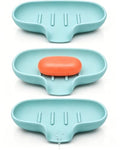 3 Pack Soap Bar Holder, AIMAIAIMAI Self Draining Soap Dish, Quick Drainage, Soap Dishes for Bathroom, Shower, Silicone Soap Tray for Kitchen, Dishwasher Safe (Green) - color: Green