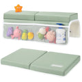 URMYWO Bath Kneeler and Elbow Rest Pad Set - 1.5" Thick Baby Bath Kneeler Pads with Toys Organizer, Anti-Slip Cozy Knee & Arm Support Bathtub Mat, Quick Dry Kneeling Pad for Baby Bath Time - color: Green