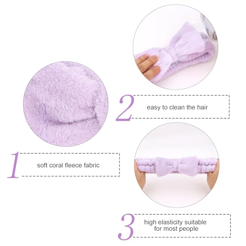 Semato Bachelorette Party Favor Set - Bride & Bridesmaid Spa Headbands (1 Bride + 7 Purple) - color: 1 bride+ 7 purple