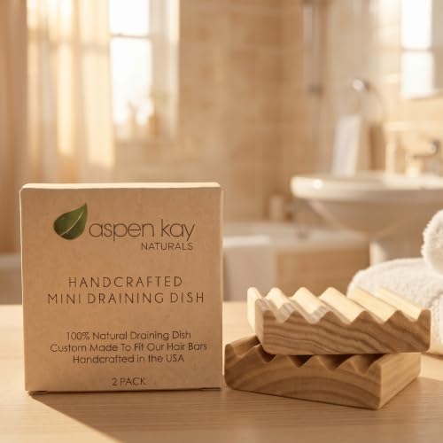 2 Pack Soap Dish, Draining Dish for Our Shampoo Bars & Conditioner Bars, 100% Natural Poplar Wood, No Chemical Varnish, Lacquer or Stain is Used, Handmade in The USA (Mini) - size: Mini