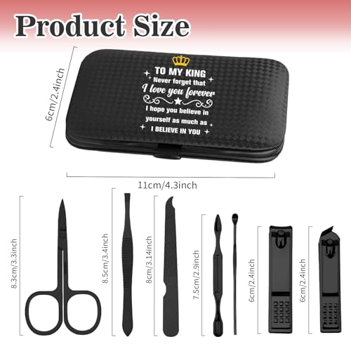 Valentines Gift for Boyfriend,Sentimental Xmas Valentines Day Cute Gifts Ideas Christmas Birthday Presents Stocking Stuffers from Girlfriend Nail Clippers Manicure Kit for Boyfriend Men Pedicure Tools - color: Black Boyfriend